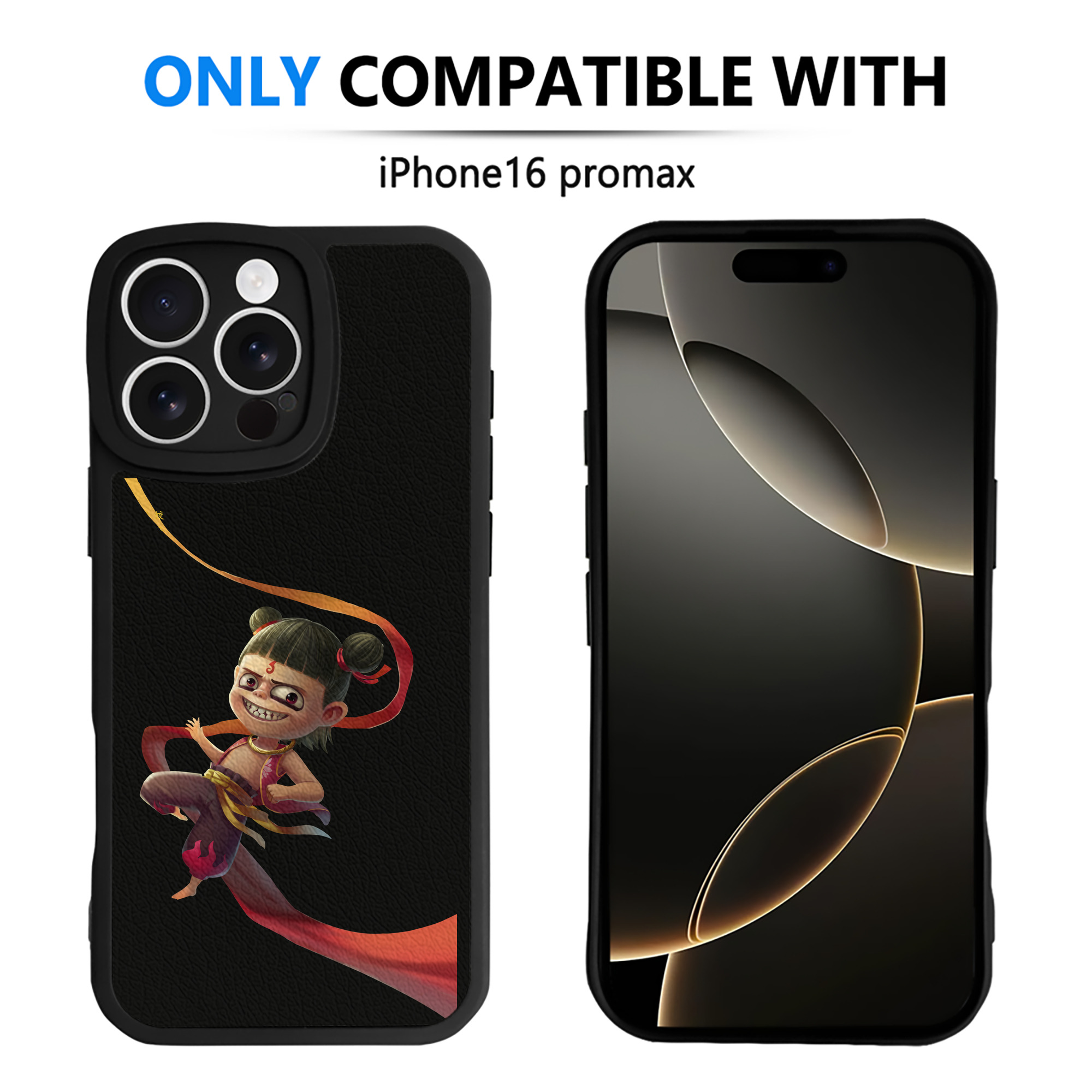 （画像用） Ne Zha 2 ナタ 魔童の大暴れ 【iPhone 16シリーズ対応】シリコンスマホケース（レザー調） 材質：シリコン
